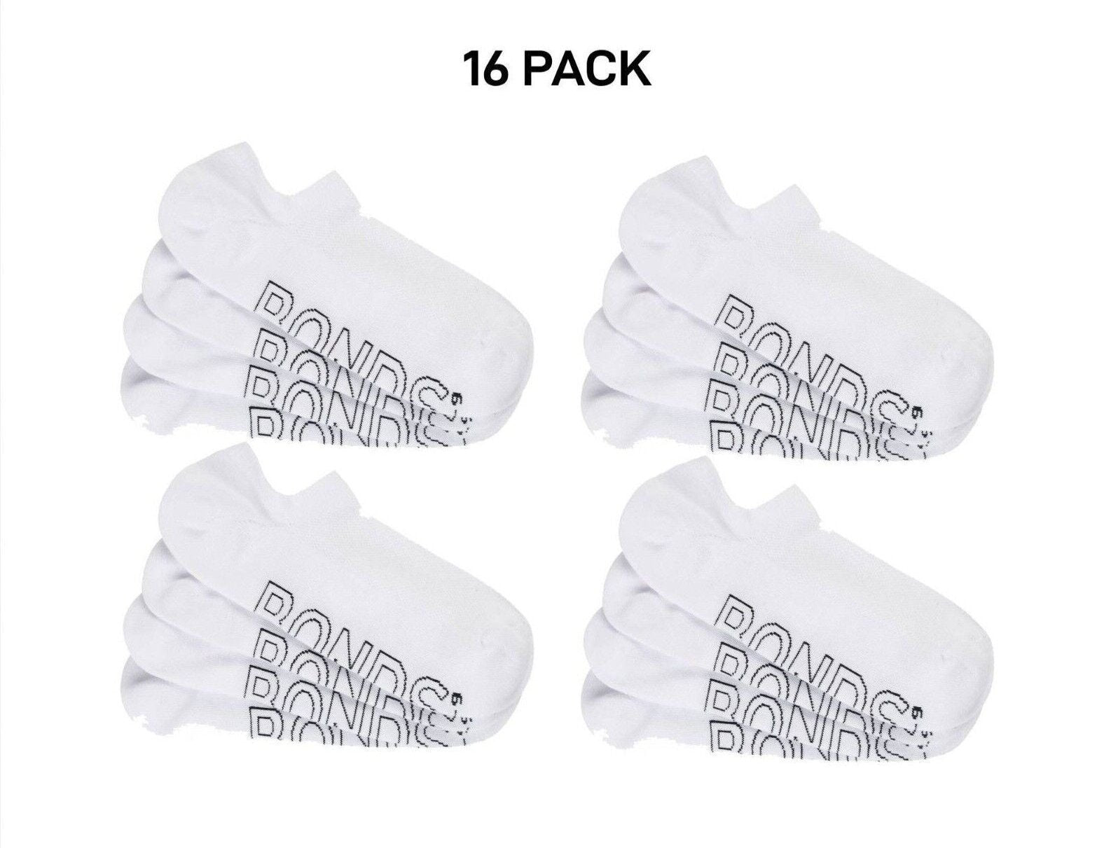 Bonds Mens Logo Lightweight No Show Comfy Mesh Cooling Zone Socks 16 Pack SXN64N