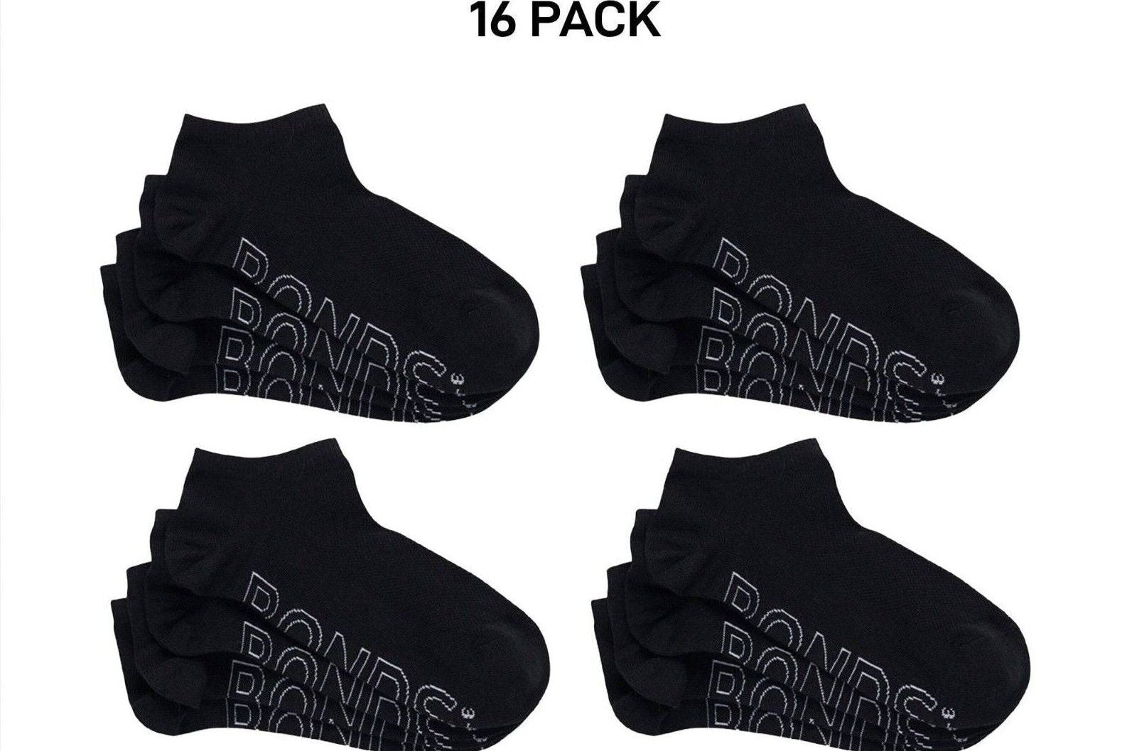 Bonds Womens Lightweight Low Cut Smooth Comfy Stay-Put Fit Socks 16 Pack LXPV4N