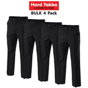 Mens Hard Yakka Classic Trousers Permanent Press Pants 4 PACK Flat Front Y02594