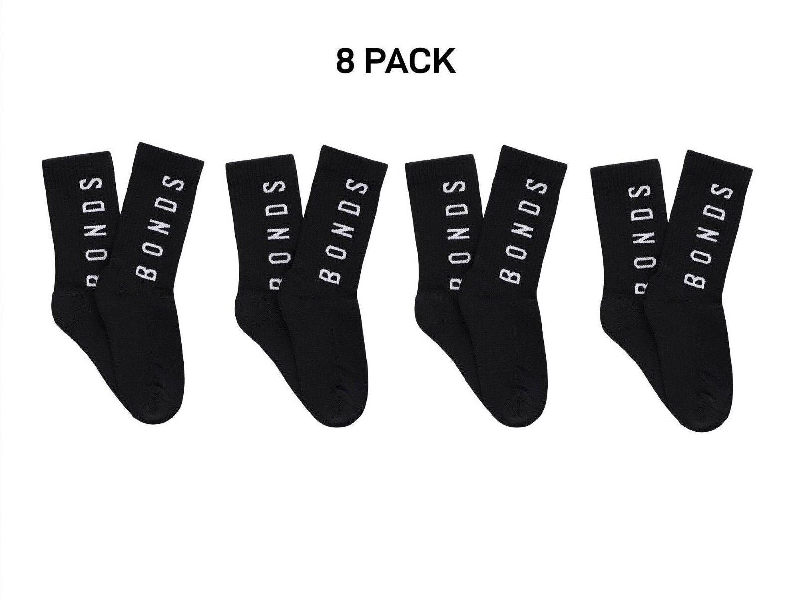 Bonds Womens Originals Crew Socks Cushioned Foot Soft Cotton 8 Pack LYEQ2N
