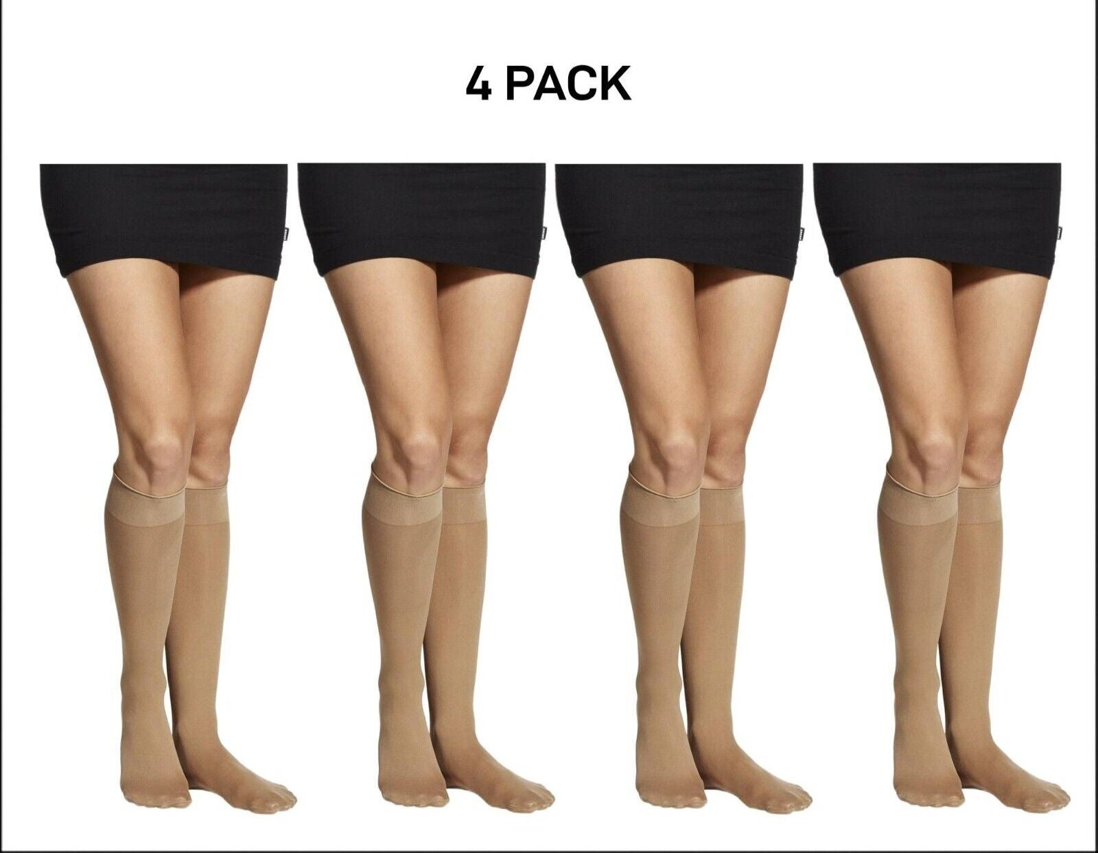 Bonds Womens Semi Opaque Knee High 40 Denier Socks Wide Comfort 4 Pack L79582