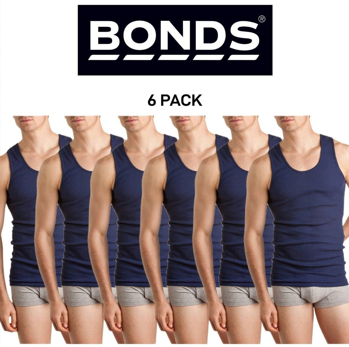 Bonds Mens Chesty Singlets Super Soft Cotton Breathable Seamfree 6 Pack M7NLO
