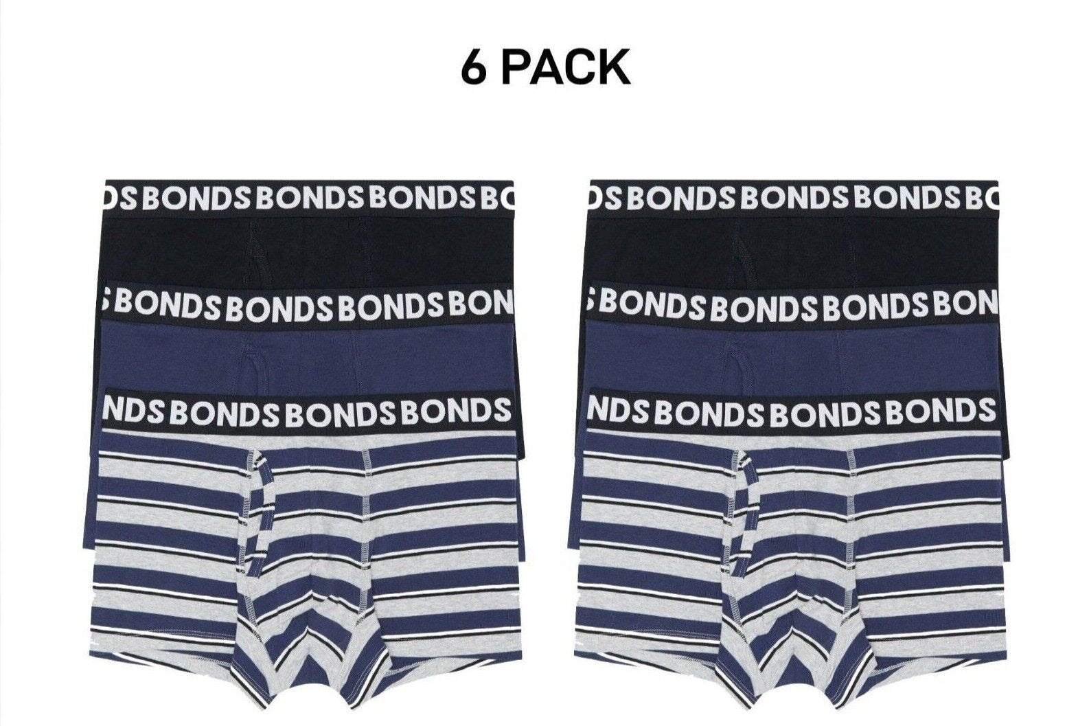Bonds Mens Everyday Trunks Convenience Comfort & Value Underwear 6 Pack MWQ33A