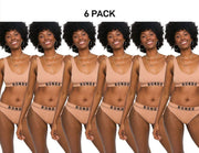 Bonds Womens Retro Rib Hi Leg Bikini Full Coverage Stretch Rib Knit 6 Pack WU8GT