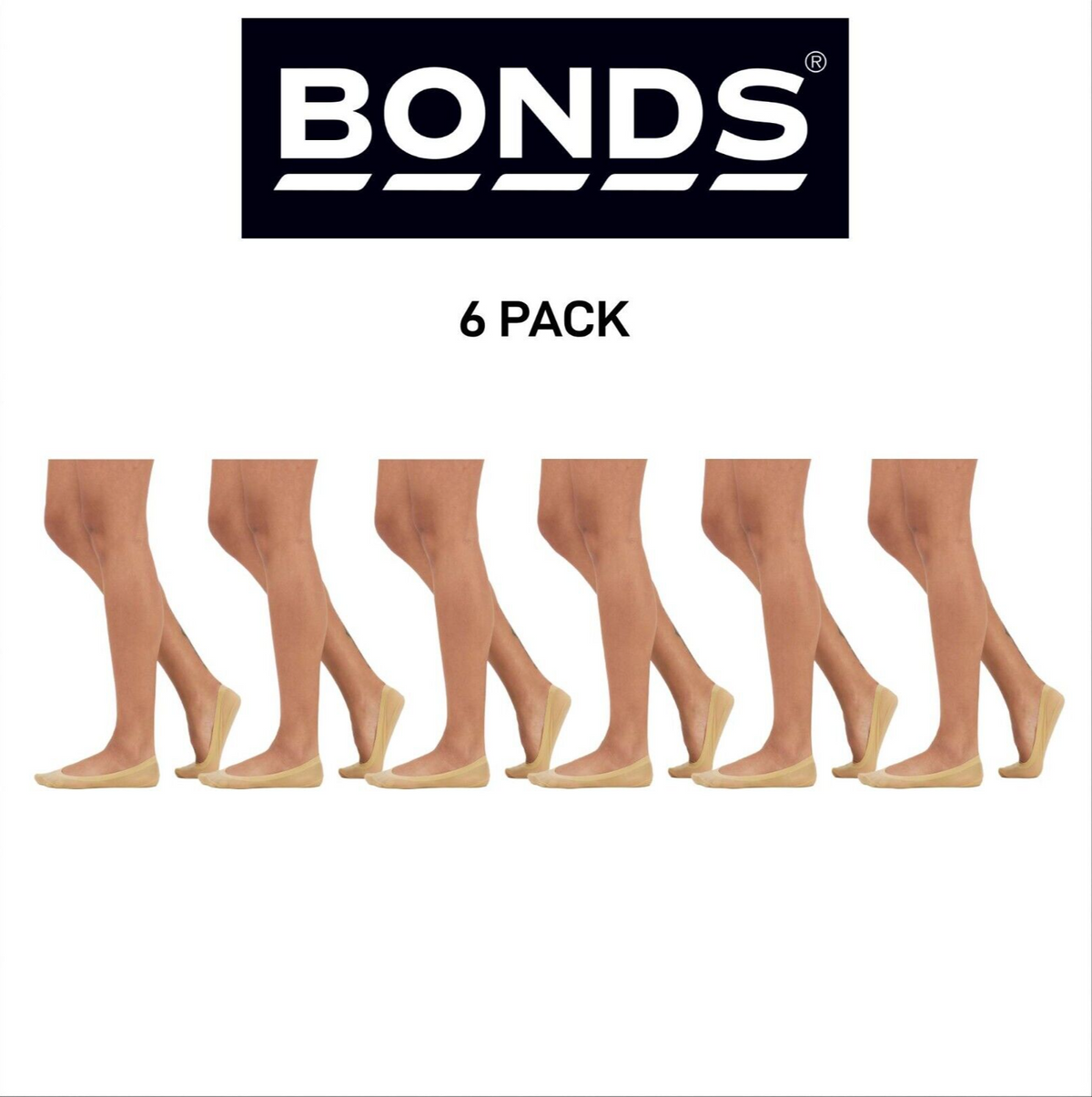 Bonds Womens Sheer Relief Smooth Footlet Soft Seamless Cushioned 6 Pack HXPV1N