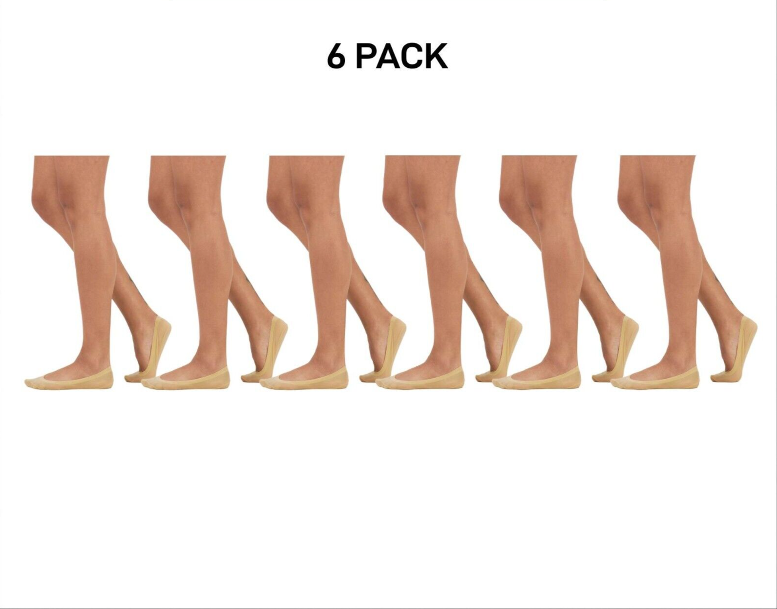 Bonds Womens Sheer Relief Smooth Footlet Soft Seamless Cushioned 6 Pack HXPV1N