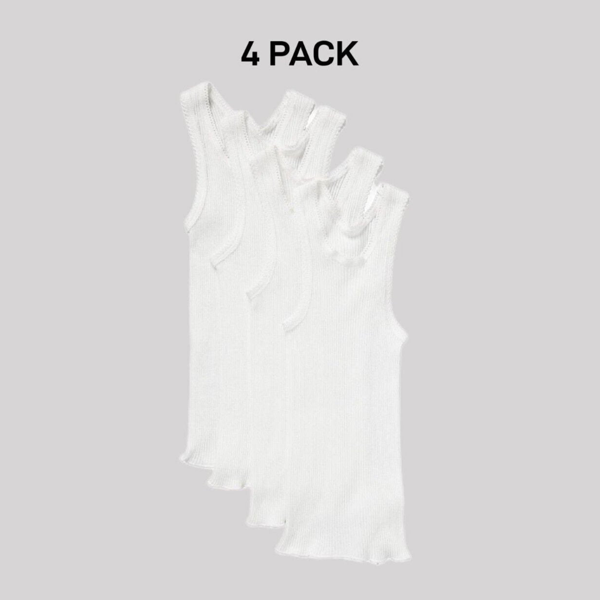 Bonds Baby Ribbed Singlets Vest Comfortable Warmth Side Seamfree 4 Pack BYLV