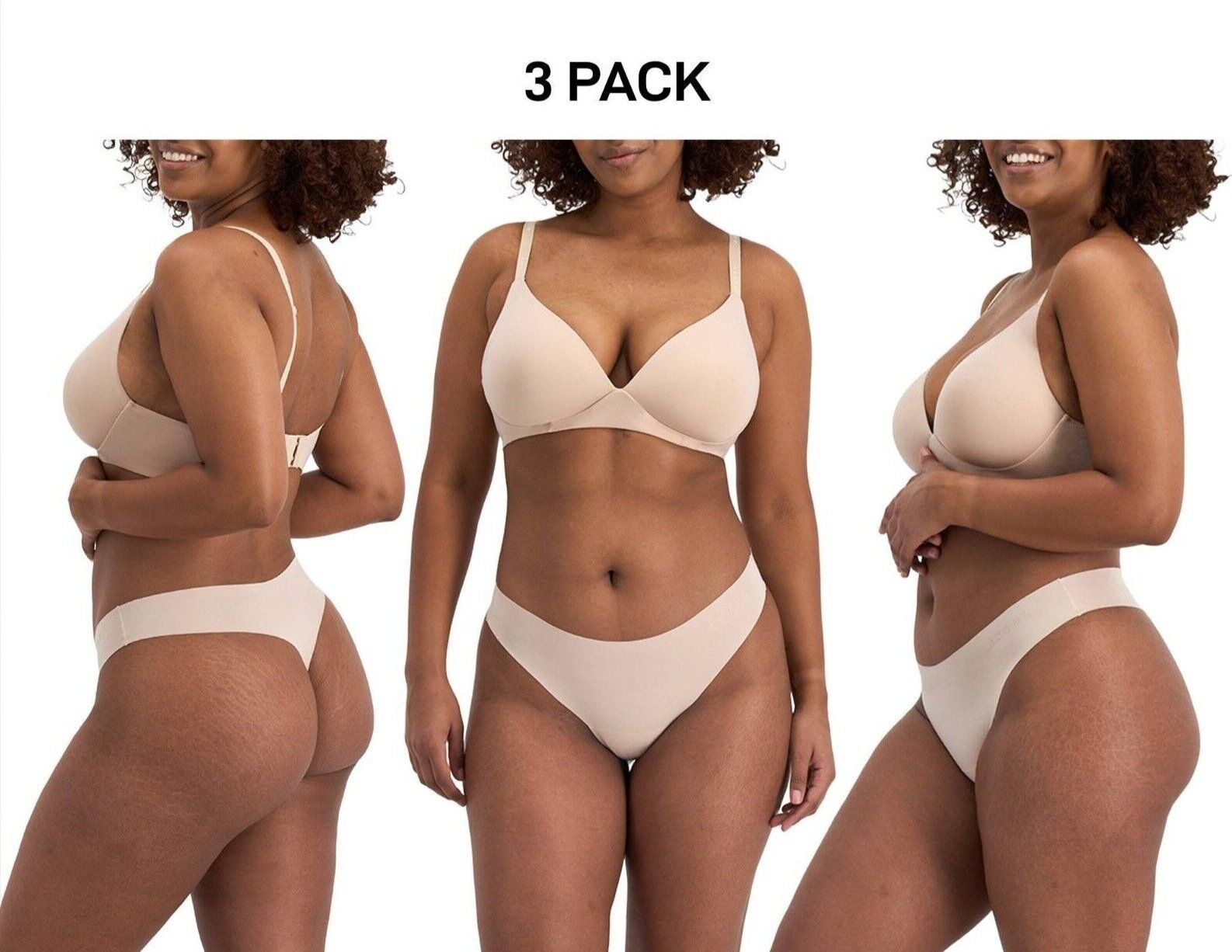 Bonds Womens Invisi Freecuts Gee Sleek Simple G-String Shape Undies 3 Pack WU3V