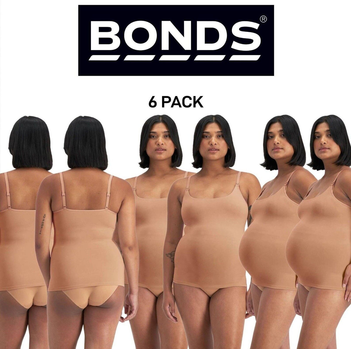 Bonds Womens Bases Maternity Scoop Singlet Soft and Comfy Support 6 Pack YWU9