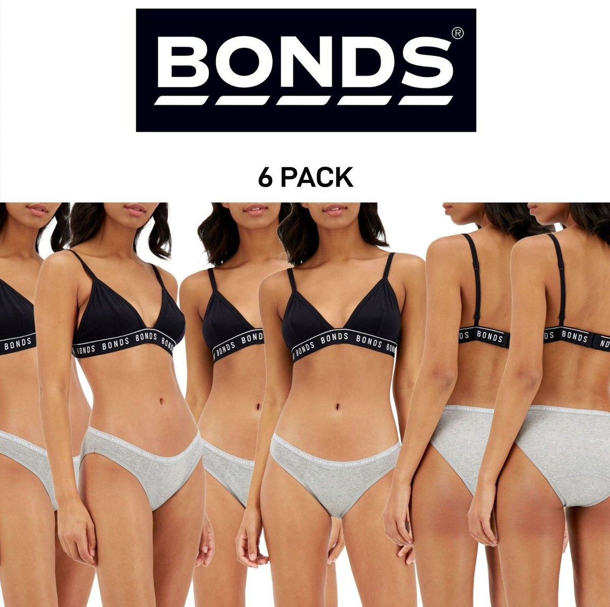 Bonds Womens Bloody Comfy Period Bikini Light Worry Free Undies 6 Pack WTAFA