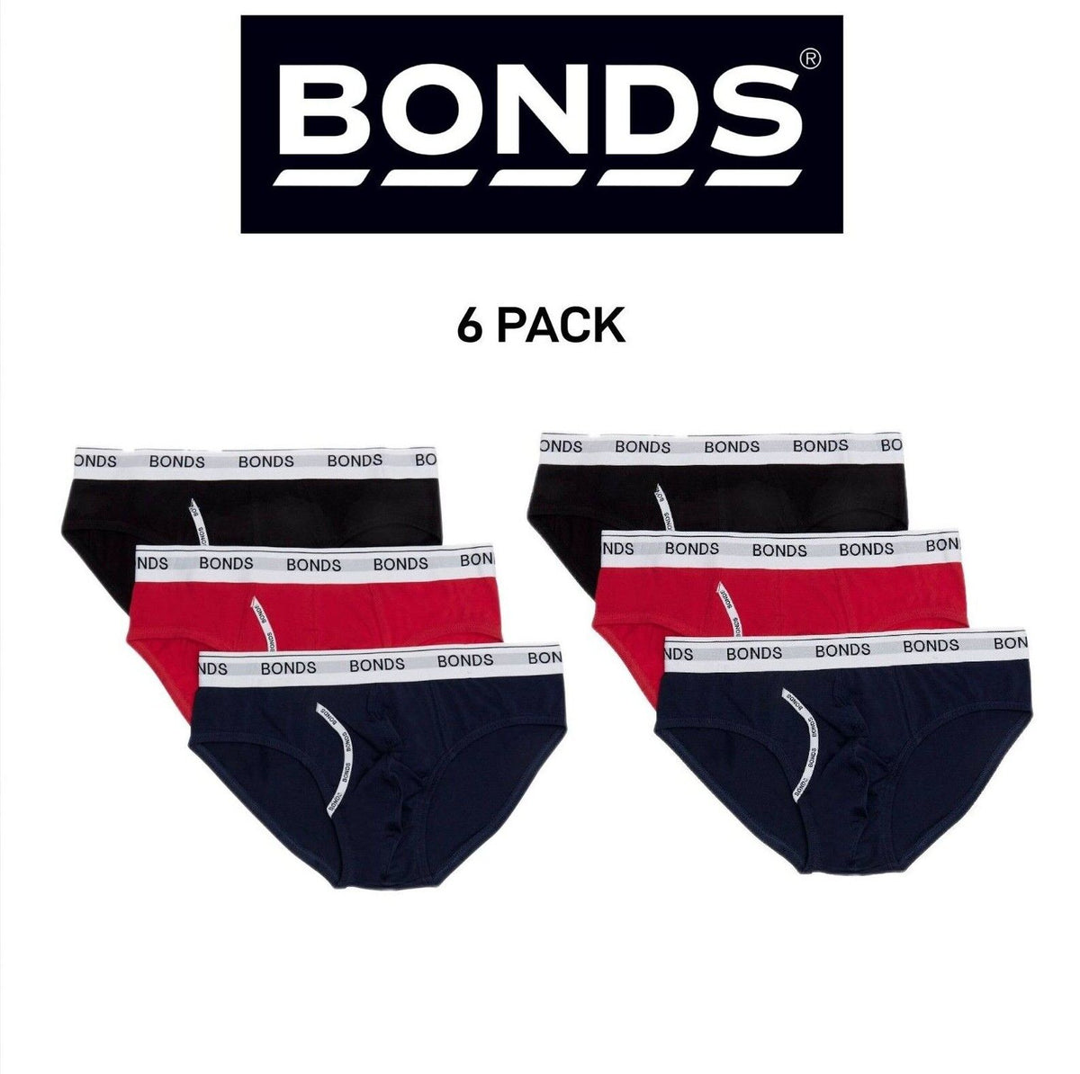 Bonds Mens Guyfront Brief Super Soft and Stretchable Cotton 6 Pack MZ953A