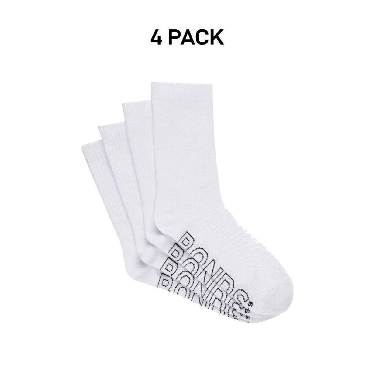 Bonds Mens Logo Lightweight Crew Cooling Zone Stay Put Fit Socks 4 Pack SXMY4N