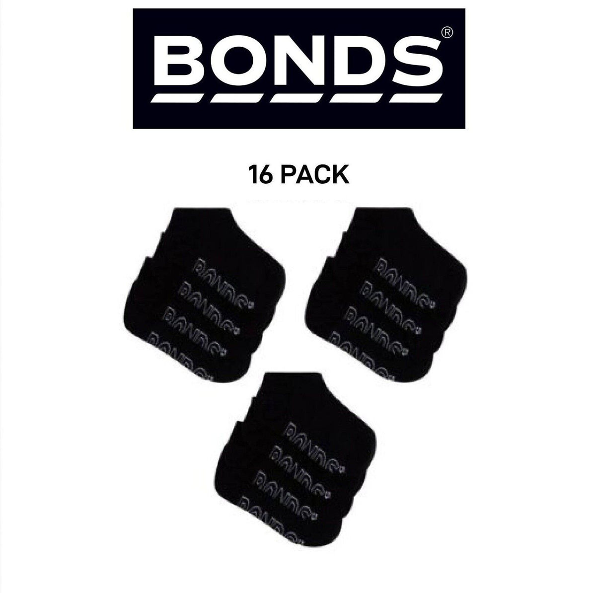 Bonds Kids Logo Light No Show Soft Cotton Breathable Socks 16 Pack RXUU4N