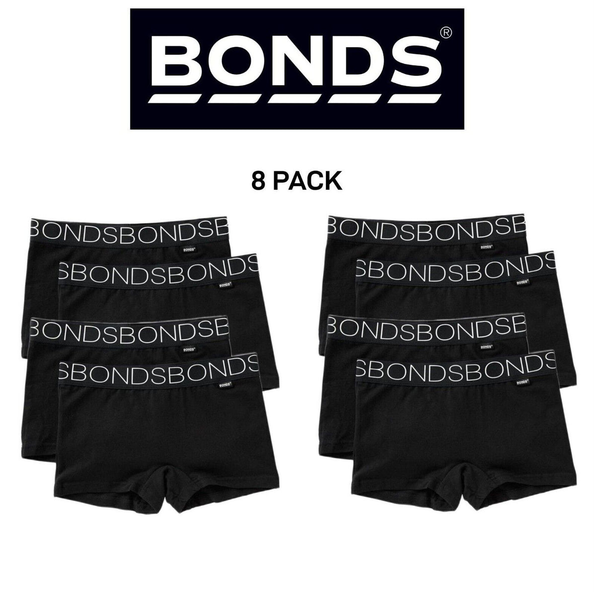 Bonds Girls Stretchies Shorties Brief Soft Cotton Comfortable 8 Pack UXVD2A