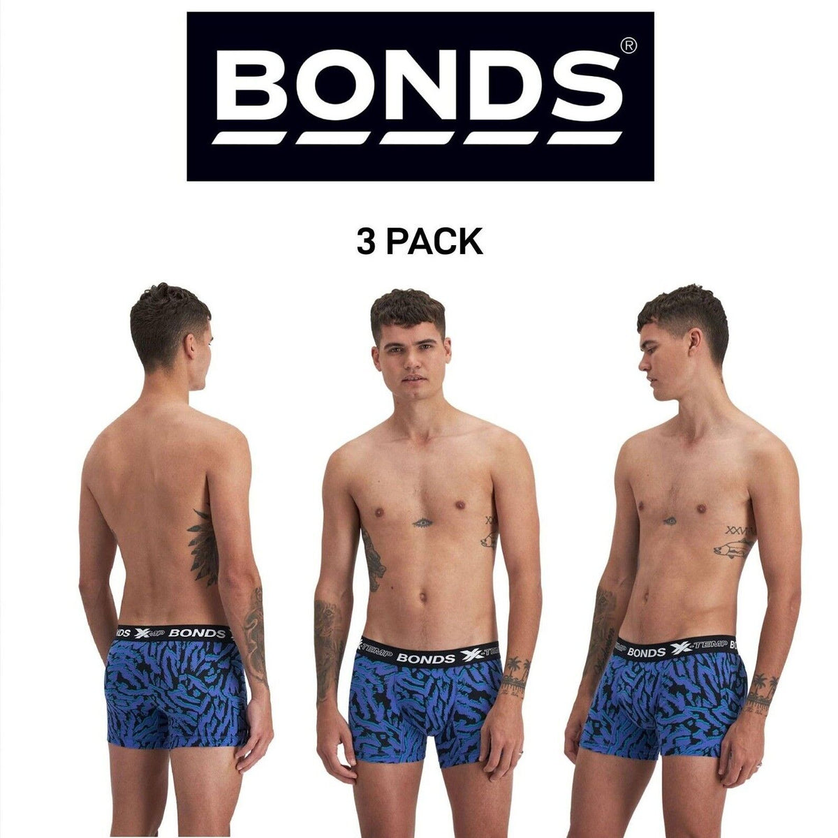 Bonds Mens X-Temp Trunk X-Treme Comfort and Ultimate Everyday Fit 3 Pack MWXU