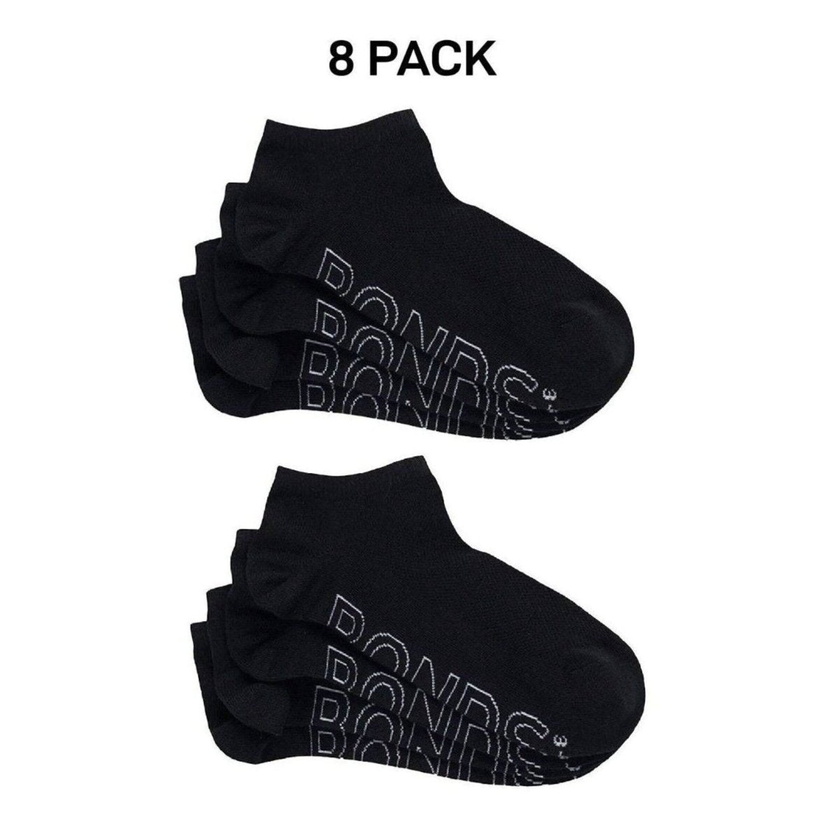 Bonds Womens Lightweight Low Cut Smooth Comfy Stay-Put Fit Socks 8 Pack LXPV4N