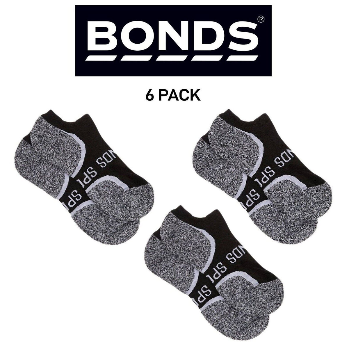 Bonds Mens Ultimate Comfort Crew Socks Soft Comfortable Low Cut 6 Pack SXVB2N