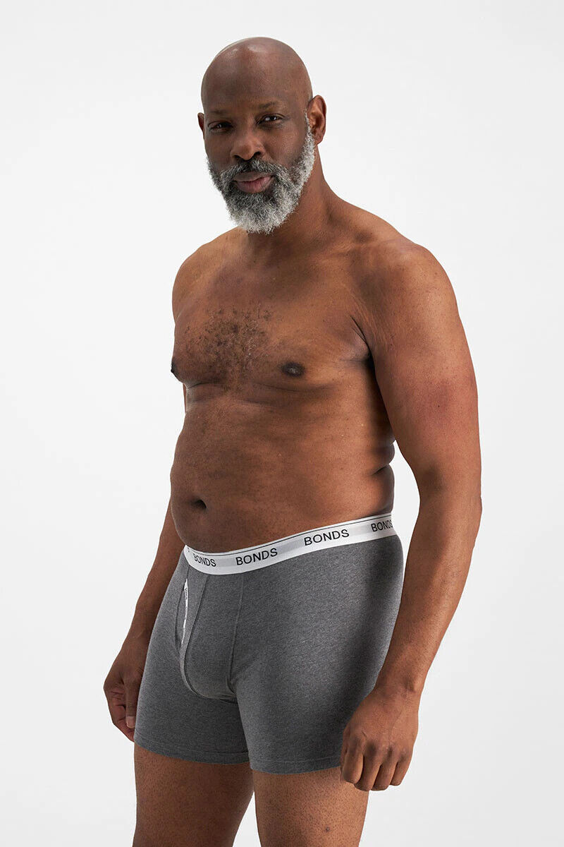 Bonds Mens Guyfront Mid Trunk Signature Fly Opening Seamfree Side 6 Pack MWXB3A