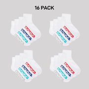 Bonds Kids Logo Light Quarter Crew Socks Comfy Mesh Cooling Zones 16 Pack RXU64W