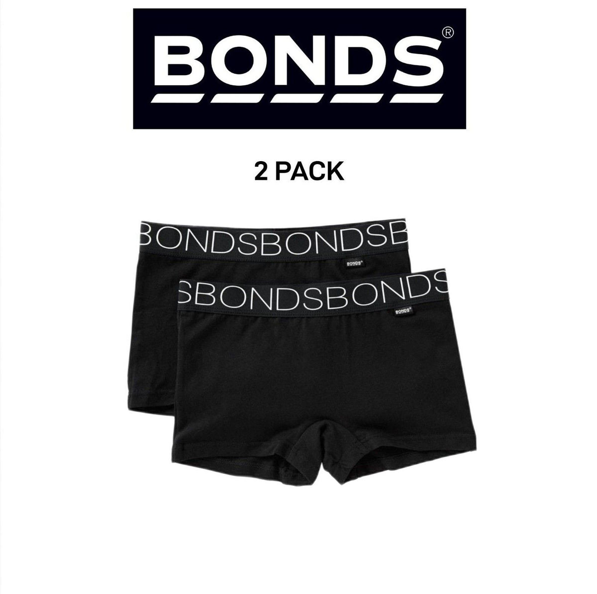 Bonds Girls Stretchies Shorties Brief Soft Cotton Comfortable 2 Pack UXVD2A