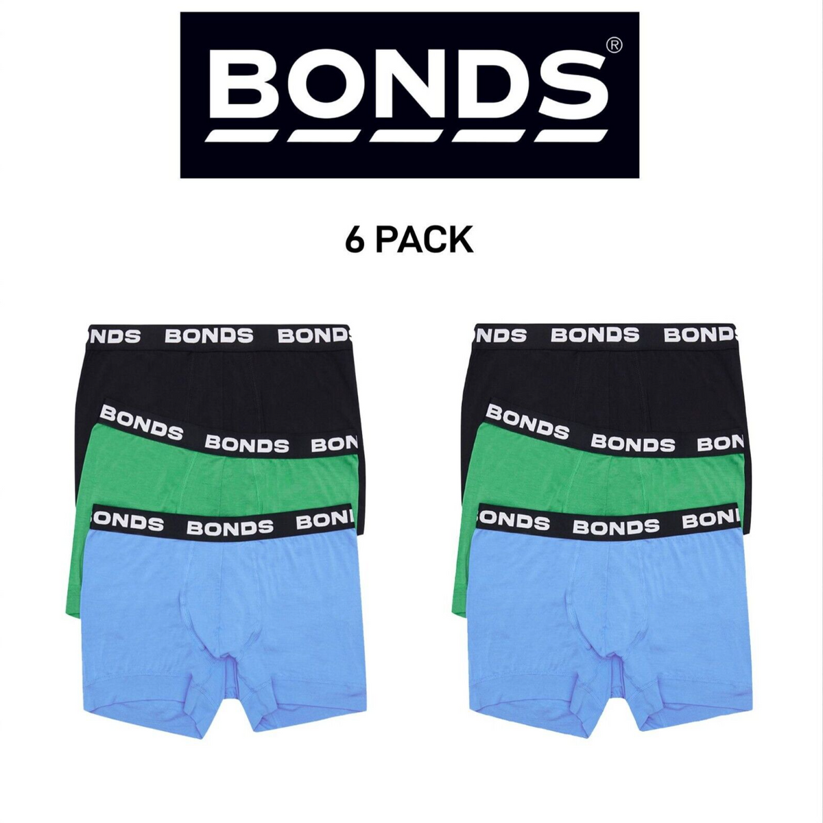 Bonds Mens Total Package Trunk Comfy Super Soft and Breathable 6 Pack MWK83A