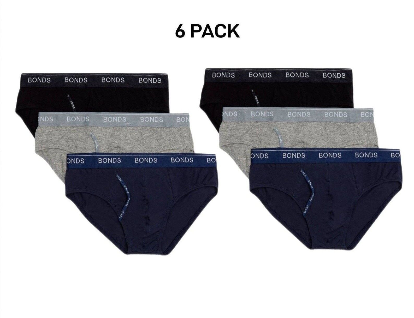 Bonds Mens Guyfront Brief Super Soft and Stretchable Cotton 6 Pack MZ953A