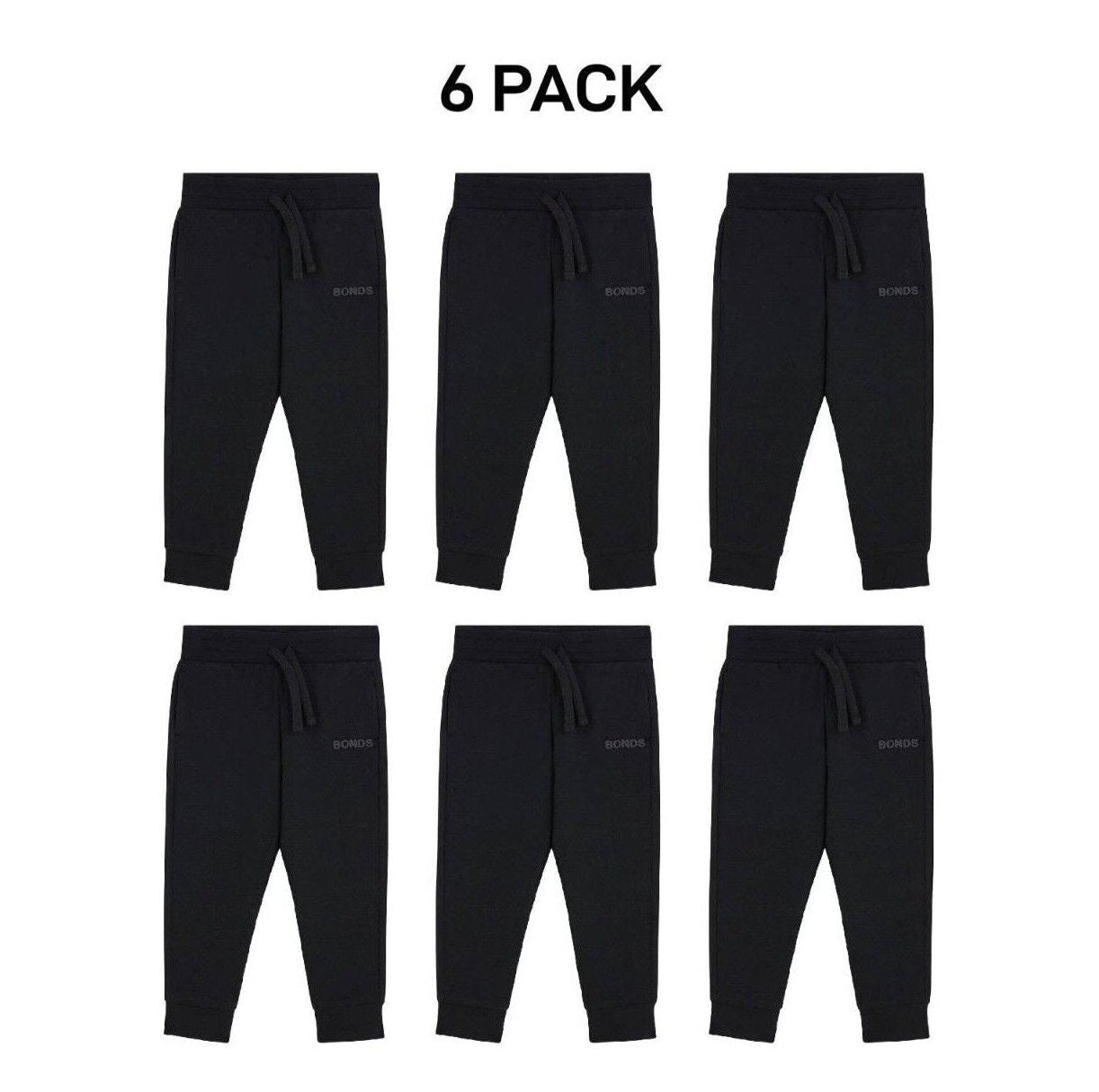 Bonds Kids Tech Sweats Trackie Pants Lightweight Warm Minimise Heat 6 Pack KVQRK