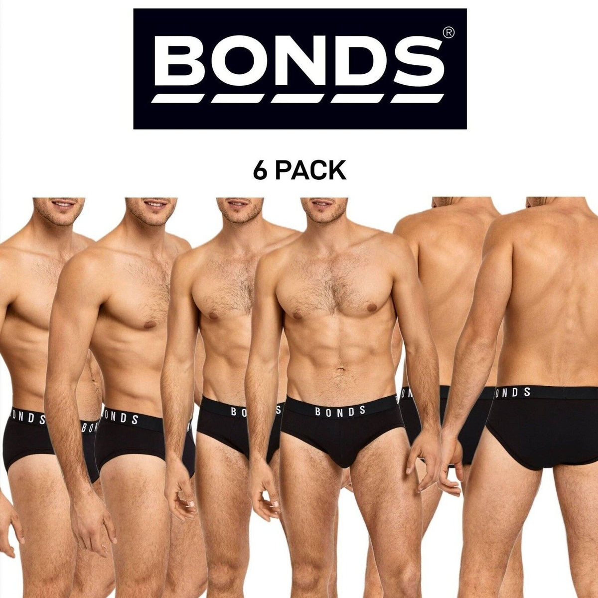 Bonds Mens Originals Brief Super Soft Cotton Comfortable Fit Undies 6 Pack MXUJA