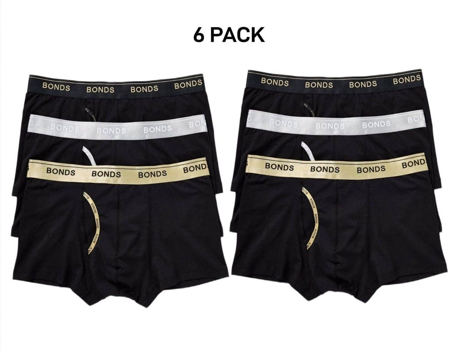 Bonds Mens Guyfront Trunk Super Soft Waistband With Logo 6 Pack MZ963A