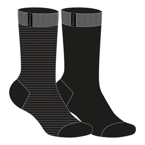 Bonds Mens Viscose Crew Sock Reinforced Heel & Toe for Durability 8 Pack SYJX2N