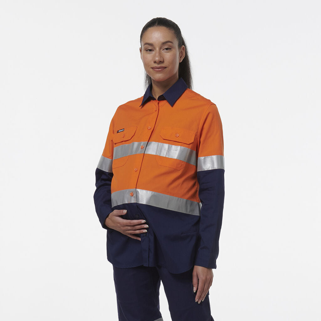 KingGee Womens Workcool Maternity Reflective Shirt K44234-Collins Clothing Co