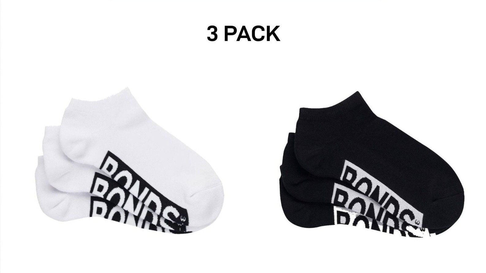 Bonds Womens Logo Cushioned Low Cut Comfy Smooth Toe Seams 3 Pack LXPY3N