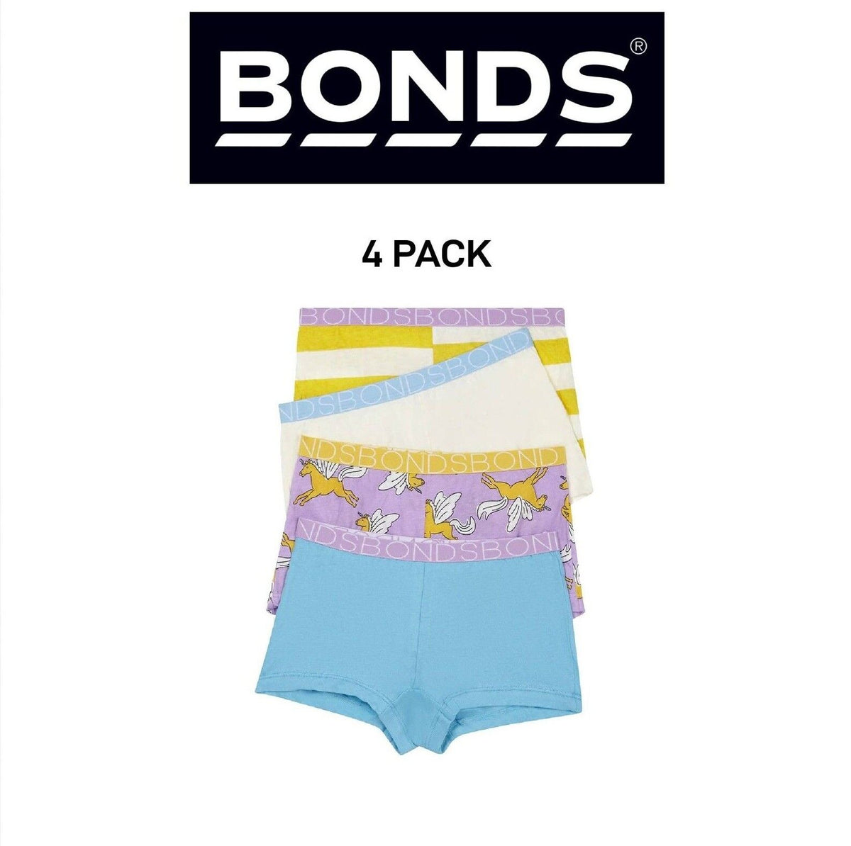 Bonds Girls Shortie Full Coverage Modesty Ultimate Soft Waistband 4 Pack UWCA4A