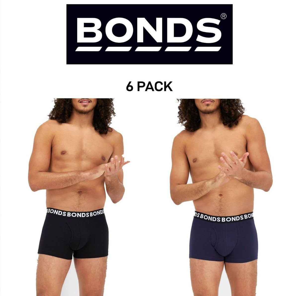 Bonds Mens Everyday Trunks Convenient Double Lined Pouch Underwear 6 Pack MWQ8