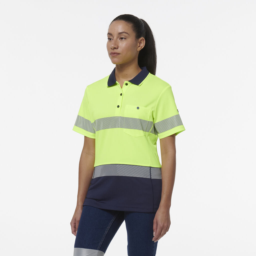 KingGee Womens Workcool Hyperfreeze Spliced Polo With Segmented Tape K44224-Collins Clothing Co