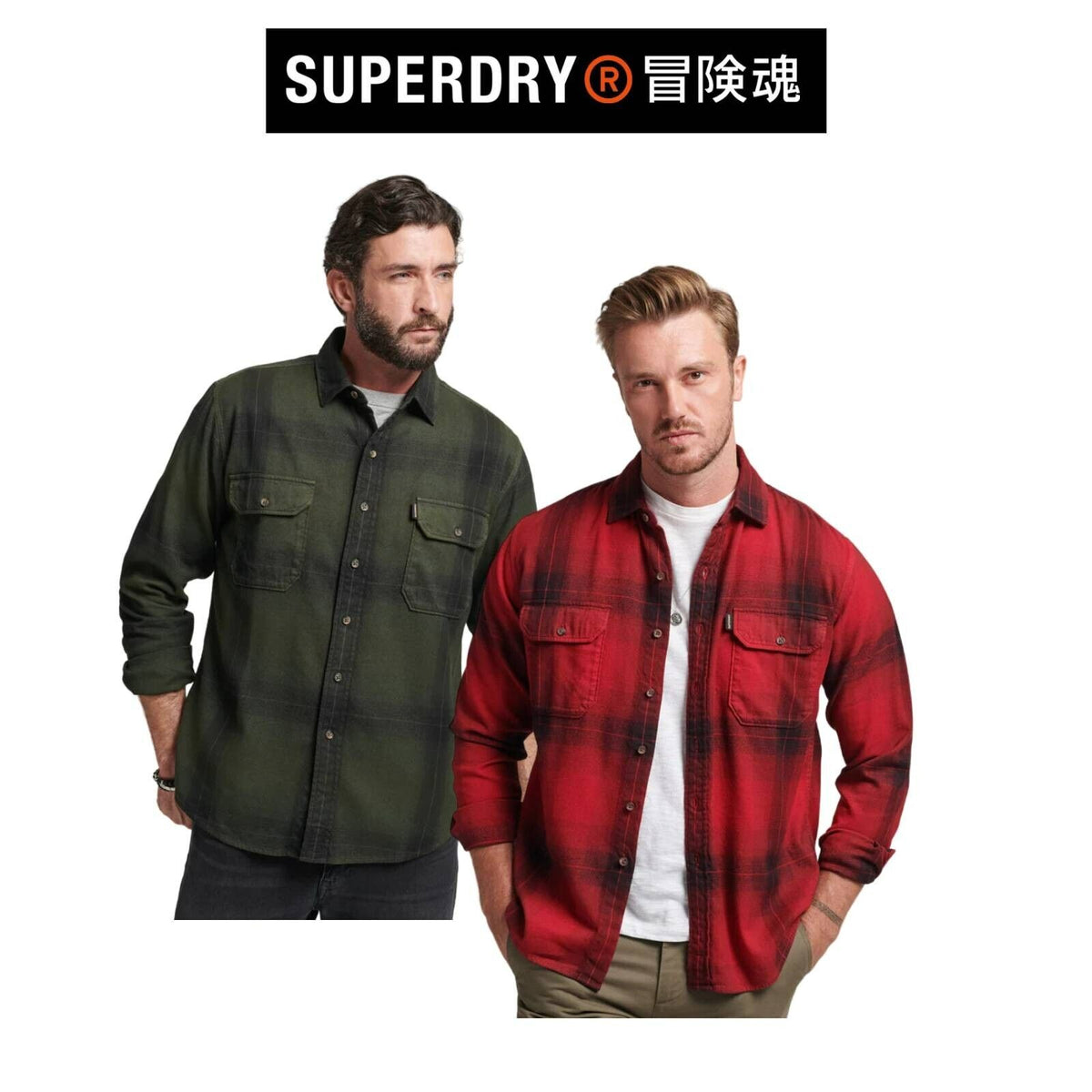 Superdry Mens Check Button Classic Collared Flannel Casual Shirt SM31WS6A