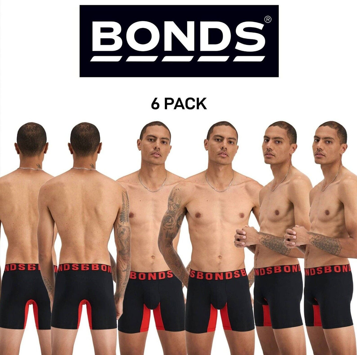 Bonds Mens Chafe Off Trunk Ultimate Comfort Comfy and Friction Free 6 Pack MWB6