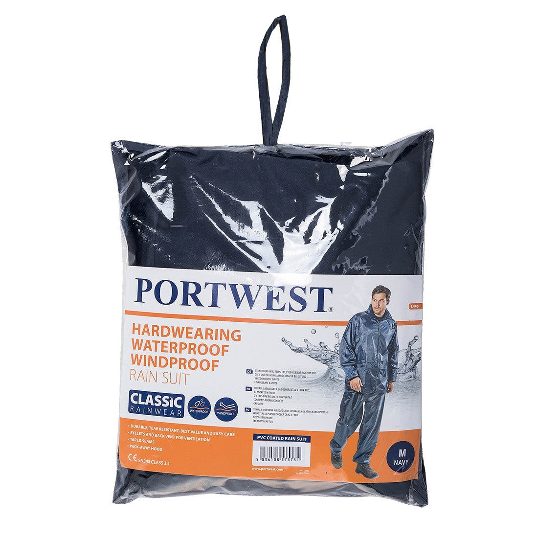 Portwest Mens 4 Packs Essentials Rainsuit (2 Piece Suit) L440