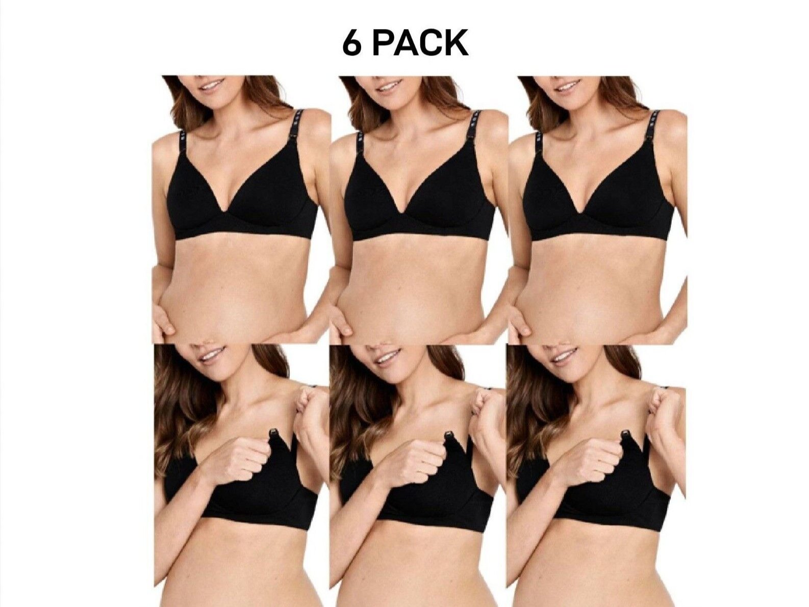 Bonds Womens Original Maternity Wirefree Contour Bra Comfy Coverage 6 Pack YXJ4Y