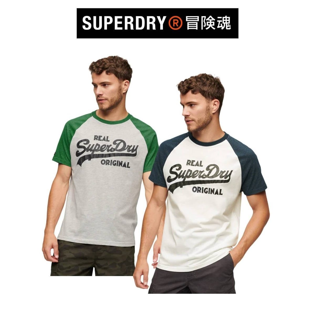 Superdry Mens Athletic Vintage Logo Crew Neck Printed Raglan T-Shirt SM32WT8G