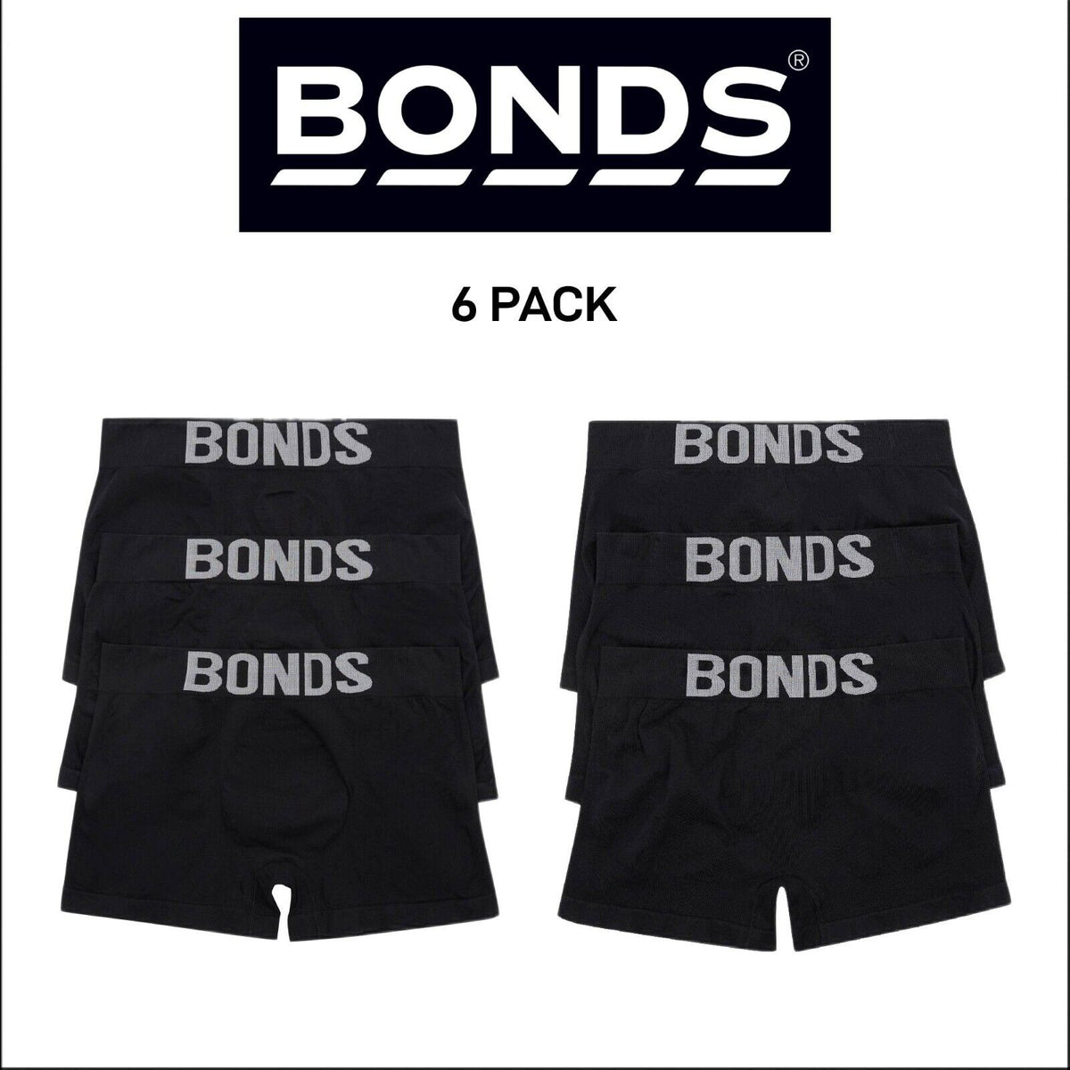Bonds Mens Seamless Trunk Design for Maximum Comfort and Stretch 6 Pack MXY7A