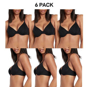 Bonds Womens Invisi Underwire T-Shirt Bra Comfy Flattering Neckline 6 Pack YXD9Y