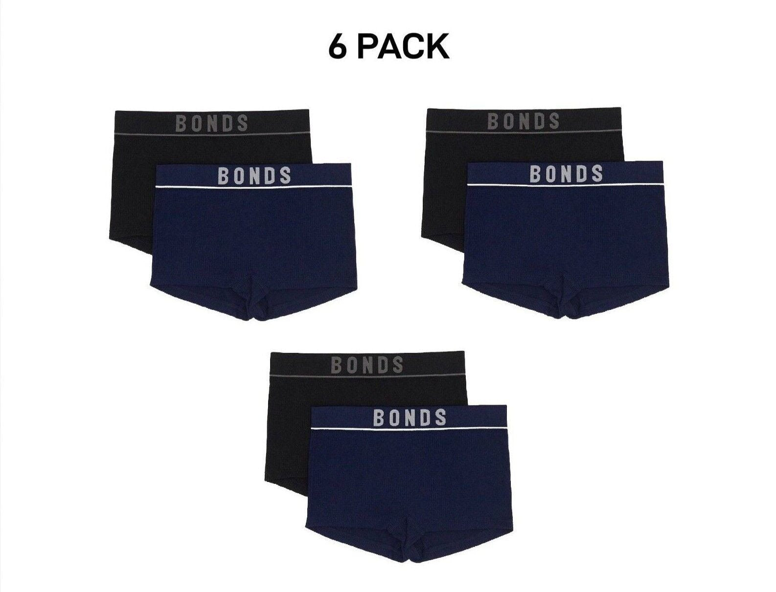 Bonds Girls Original Rib Shortie Soft Stretchy Ultimate Comfort 6 Pack UWLL2A