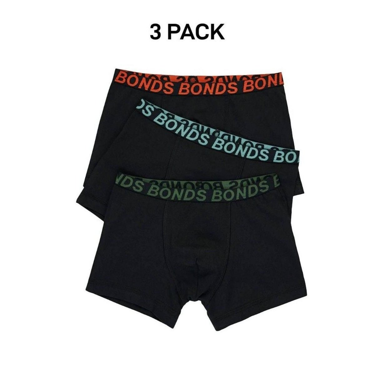 Bonds Boys Trunk Sport Moisture Wicking Cool & Dry Comfort Covered 3 Pack UWKN3A