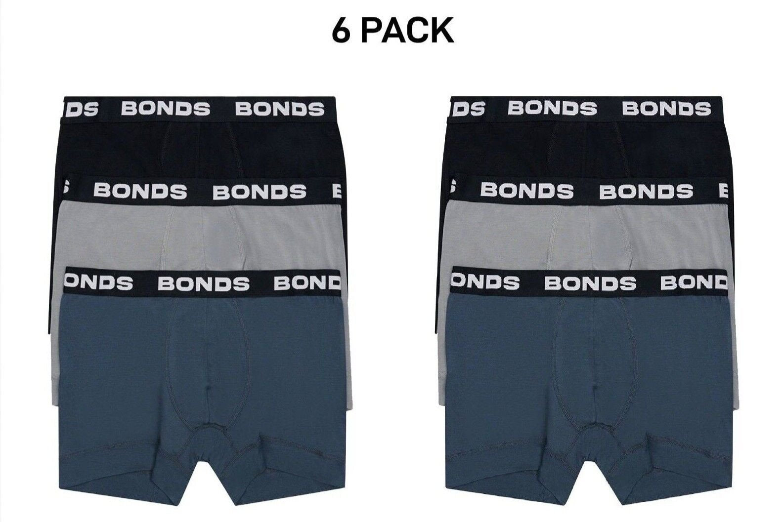 Bonds Mens Total Package Trunk Soft and Breathable Viscose Bamboo 6 Pack MWK83A