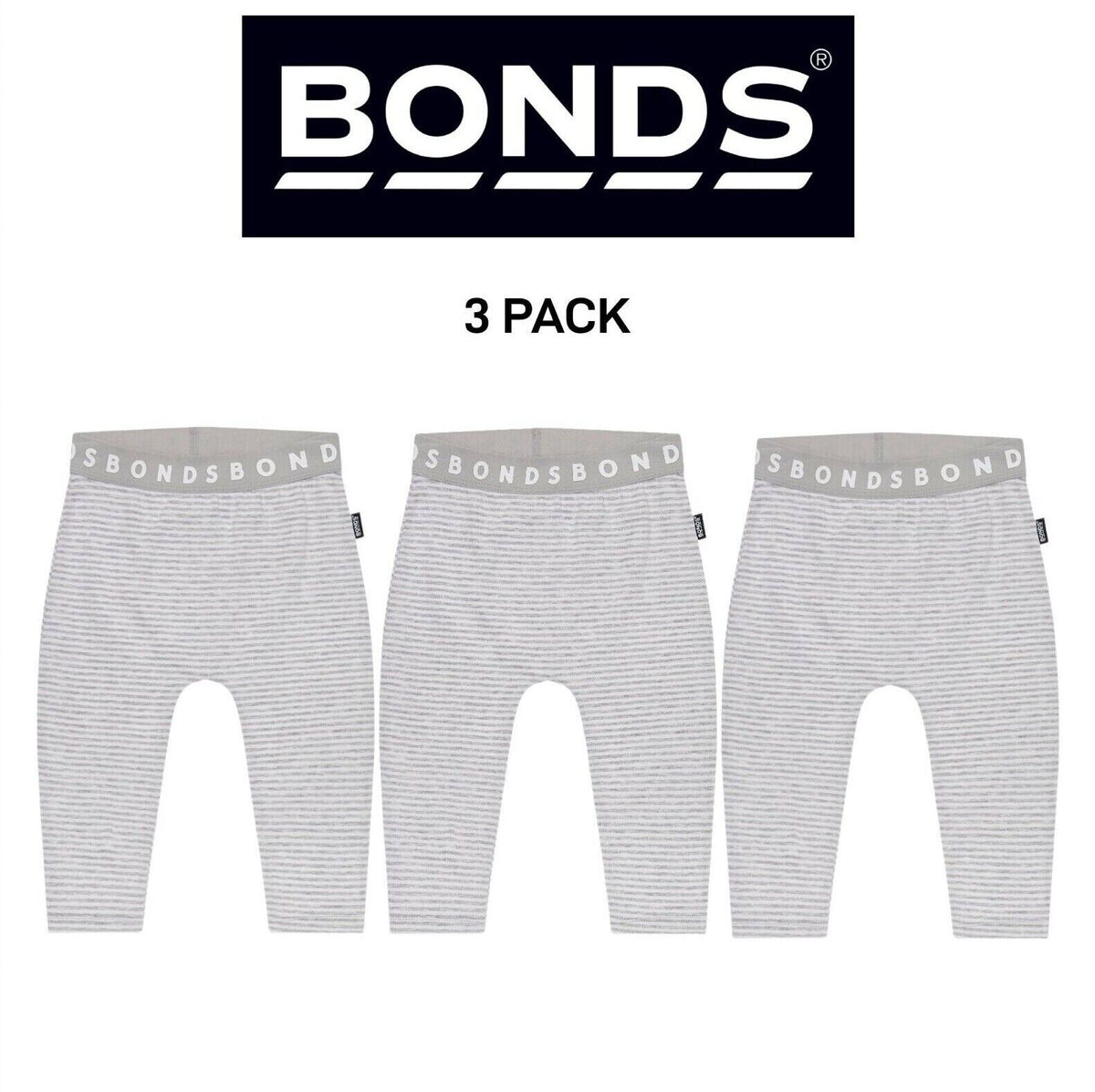 Bonds Baby Stretchies Legging Versatile Strong Elastic Waistband 3 Pack BXUGA