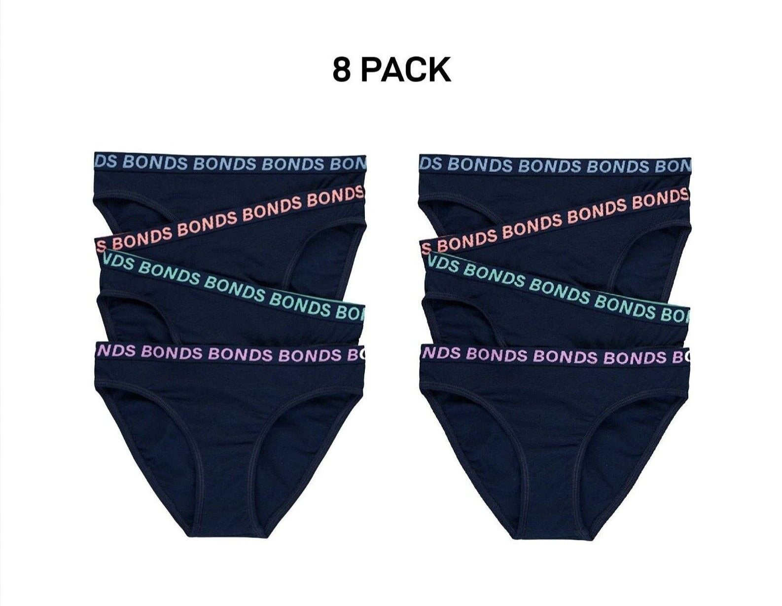 Bonds Girls Bikini Sport Ultimate Comfy and Fresh Moisture Wicking 8 Pack UWKL4A