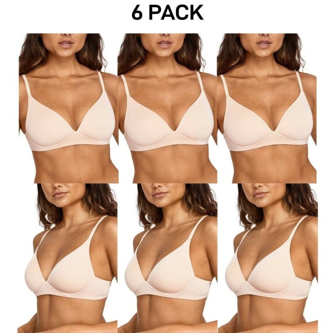 Bonds Womens Invisi Wirefree Bra Ultimate Comfort Soft Smooth Shape 6 Pack YXC6Y