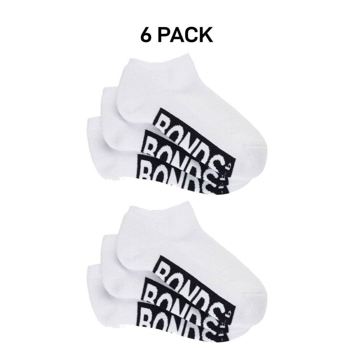 Bonds Kids Cushioned Low Cut Mesh Cooling Zone Cotton Sock 6 Pack RXVQ3N