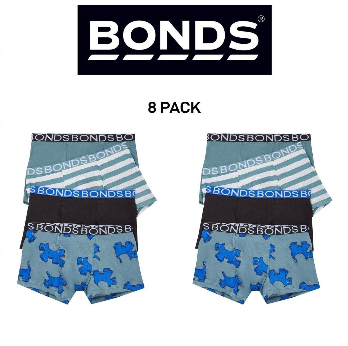 Bonds Boys Trunk Supportive Pouch with Comfy Coverage and Elastic 8 Pack UWCF4A